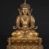 Exzellente feuervergoldete Bronze des Amitayus - Foto 15
