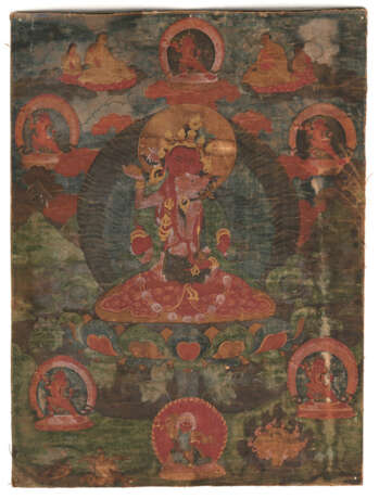 Thangka mit Darstellung des Vajrasattva in Yab-yum - Foto 1