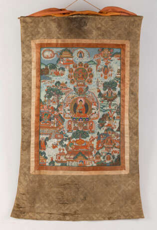 Thangka des Buddha Shakyamuni, umgeben von Szenen seines Lebens - photo 2