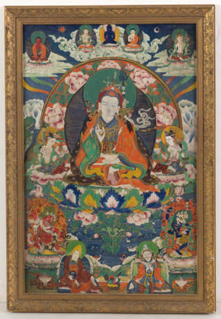 Thangka auf Holzgrund mit Darstellung des Padmasambhava - photo 2