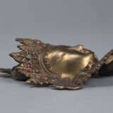 Bronze-Kopf eines bekrönten Bodhisattva - photo 2
