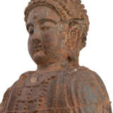 Große Eisenfigur des Buddha auf einem Lotossockel - Foto 2