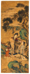 Shoulao und Magu unter einer Kiefer im Stil von Gu Jianlong (1607-1687)