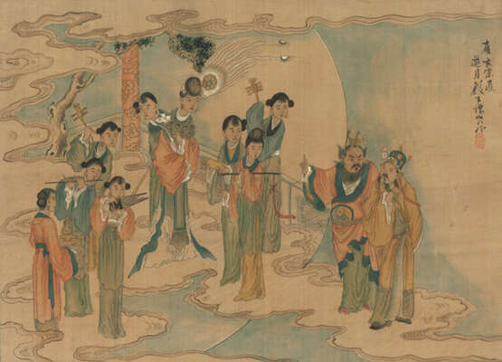 Albumblatt mit einer Romanszene 'Tang Xuanzongs Besuch im Himmel' - Foto 1