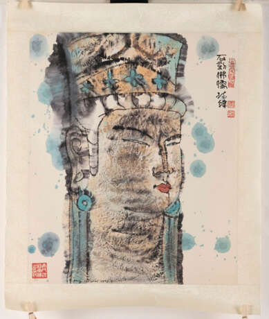 Xiao Shiwei: Druck "Steinskulptur Buddha" (No. 325), 97/300 - Foto 2