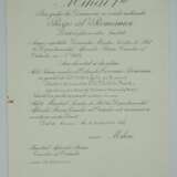 Rumänien : Orden der Krone von Rumänien, Komtur Urkunde für einen Korvettenkapitän im Oberkommando der Kriegsmarine. - Foto 1