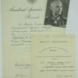 Rumänien : Orden der Krone von Rumänien, 3. Klasse mit Schwertern Urkunde für einen Oberst des Amt Ausland / Abwehr. - фото 1