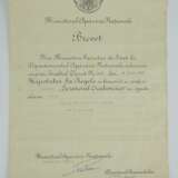 Rumänien : Kreuz für Treue Dienste, 3. Klasse mit Schwertern Urkunde für einen Korporal der 1./ N.A. 235. - photo 1