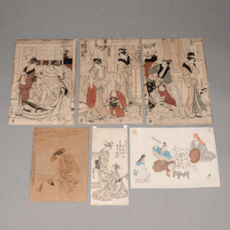 Suzuki Harunobu, Tori Kiyomitsu, Nachschnitt nach Toyokuni (1769-1825) und Toyohiro (1773 - 1828) und Shinsui - Foto 1