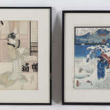 Sechs Farbholzschnitte mit figürlichen Darstellungen, u.a. von Utagawa Kunisada, Taiso Yoshitoshi, Keisai Eisen, Hashimoto Chikanobu - photo 4