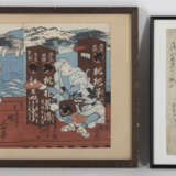 Zwei Farbholzschnitte mit Figurendarstellungen u. a. von Kunisada II (1823-1880 - Foto 2