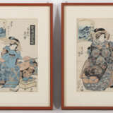 Zwei Farbholzschnitte von Keisai Eisen (1790-1848), ein Holzschnitt mit Pferdedarstellung und eine Zen-Malerei - photo 2