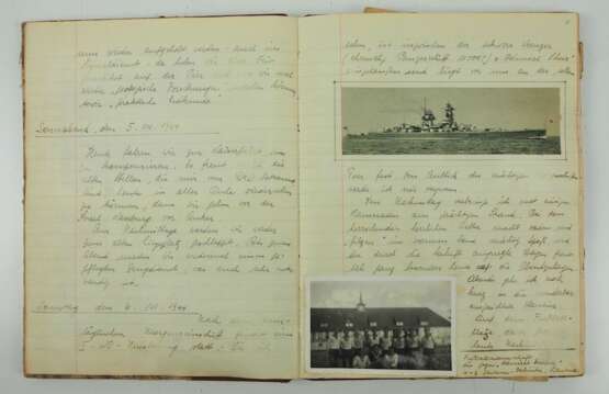 Kriegsmarine : 3 Logbücher eines Matrosen an Bord des Torpedoboot "T-17" der 3. T-Flottile. - photo 4