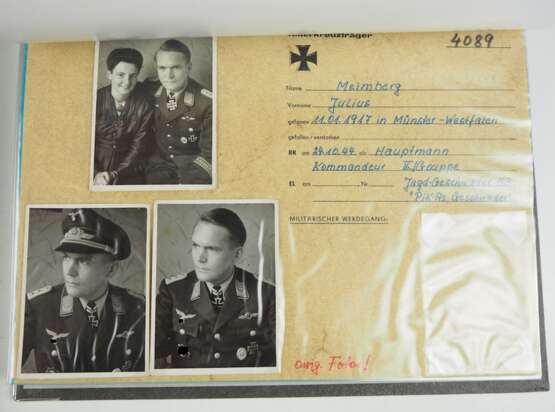 Sammlung von 120 Ritterkreuzträger Autographen und Fotos. - Foto 3