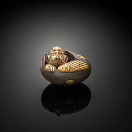 Feines Netsuke des 'Tengu No Tamago' - photo 1