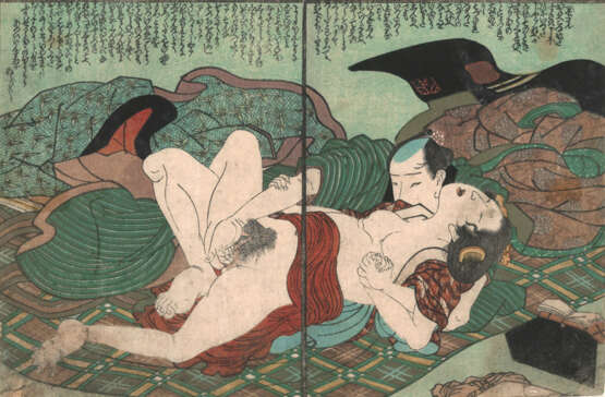 Sammlung von Buchseiten mit 'Shunga'-Szenen von diversen Künstlern - Foto 1