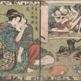 Sammlung von Buchseiten mit 'Shunga'-Szenen von diversen Künstlern - фото 17