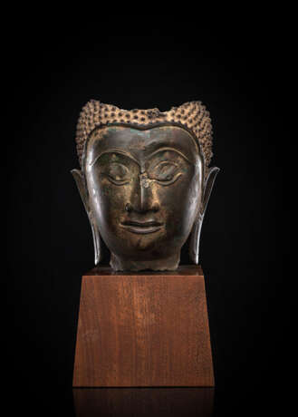 Kopf des Buddha Shakyamuni aus Bronze - photo 2