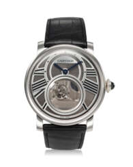 CARTIER, REF. W1556210, ROTONDE DE CARTIER, A VERY FINE AND RARE PLATINUM MYSTERY DOUBLE TOURBILLION WRISTWATCH