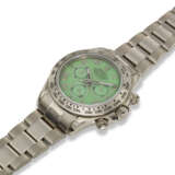 ROLEX, REF. 116509, DAYTONA, A VERY FINE AND RARE 18K WHITE GOLD CHRONOGRAPH WRISTWATCH WITH GREEN CHRYSOPRASE DIAL - фото 2