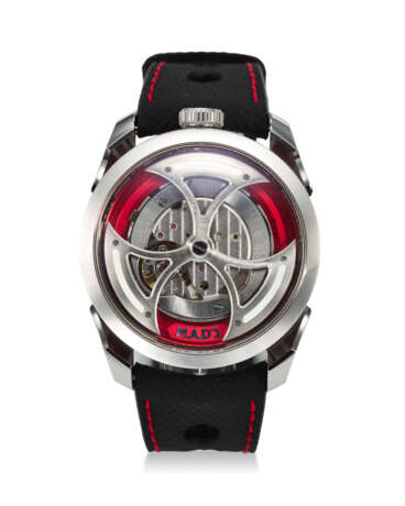 MB&F, M.A.D. 1 RED, A FINE STEEL WRISTWATCH WITH LATERAL TIME DISPLAY - photo 2