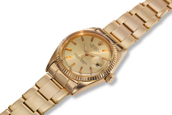 ROLEX, REF. 1601, DATEJUST, A VERY FINE AND RARE 18K PINK GOLD WRISTWATCH WITH DATE - Foto 2