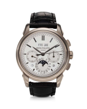 PATEK PHILIPPE, REF. 5270G-001, A FINE 18K WHITE GOLD PERPETUAL CALENDAR CHRONOGRAPH WRISTWATCH WITH MOON PHASES, LEAP YEAR, AND DAY/NIGHT INDICATOR - Foto 1
