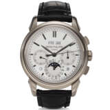 PATEK PHILIPPE, REF. 5270G-001, A FINE 18K WHITE GOLD PERPETUAL CALENDAR CHRONOGRAPH WRISTWATCH WITH MOON PHASES, LEAP YEAR, AND DAY/NIGHT INDICATOR - photo 1