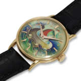 PATEK PHILIPPE, A VERY FINE, RARE AND ATTRACTIVE 18K ROSE GOLD WRISTWATCH WITH CLOISONN&#201; ENAMEL DIAL - фото 2