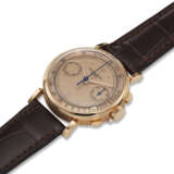 PATEK PHILIPPE, REF. 591, A VERY FINE AND RARE 18K ROSE GOLD CHRONOGRAPH WRISTWATCH WITH PINK DIAL - photo 2