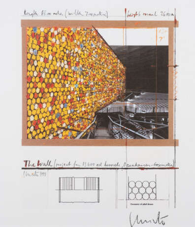 CHRISTO & JEANNE-CLAUDE PAAR GRAFIKEN ('THE WALL' (1999) / 'WRAPPED REICHSTAG' (1995)) - Foto 2
