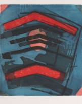 WILLIBRORD HAAS DREI GRAFIKEN ('ULTRAMARINBURG' / 'FERNÖSTLICH' / 'FARBENKLAVIER')