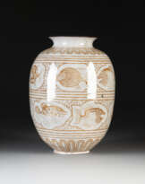 SIEGFRIED MÖLLER GROSSE VASE MIT FISCHDEKOR