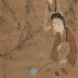 Im Stil von Yu Ji (1738-1823): Zwei Damen im Garten. Hängerolle, Tusche und Farben auf Papier - Foto 1