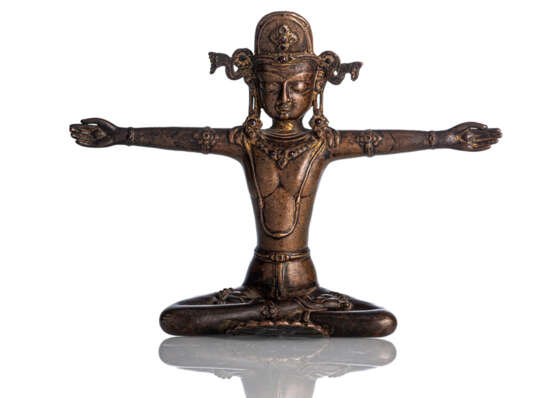 Exzellente und extrem seltene Bronze des Indra in Gefangenschaft - photo 3