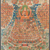 Thangka mit Darstellung des Stammbaums der Versammlung der Buddha und Tsonkhapa - photo 1