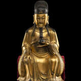 Seltene und große feuervergoldete Bronze des Königs der Medizin 'Yaowang' - фото 1