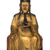 Seltene und große feuervergoldete Bronze des Königs der Medizin 'Yaowang' - Foto 5