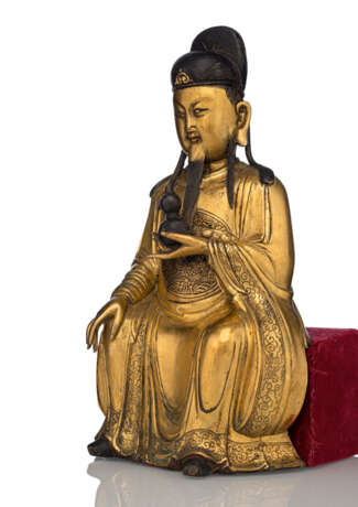 Seltene und große feuervergoldete Bronze des Königs der Medizin 'Yaowang' - Foto 7