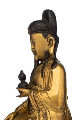 Seltene und große feuervergoldete Bronze des Königs der Medizin 'Yaowang' - photo 9