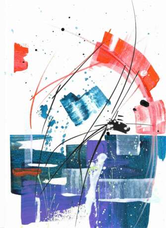 НОВЫЙ ГОД диптих Aquarellpapier Acryl und Tusche auf Papier Abstrakter Expressionismus фантазийная композиция Russland 2021 - Foto 2