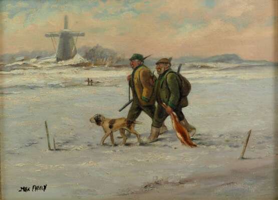 Zwei bayrische Jäger mit Hund auf Heimweg. - фото 1