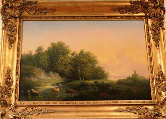 “Teodor Biling (1817-1892). Landscape with cows”  XIX century” - photo 2