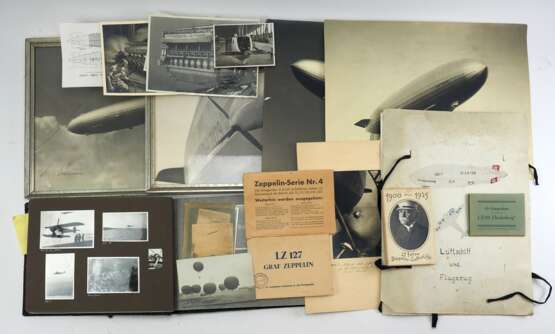 Lot Fotos und Postkarten Zeppelin/ Luftfahrt. - Foto 1