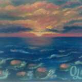 Морской пейзаж (миниатюра) масло х олст на картоне Импрессионистическая техника Импресионизм Marinemalerei 2022 - Foto 1