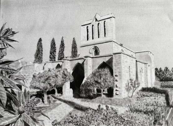 Беллапаис. Кипр. Paper Drybrush Realism Landscape painting Cyprus 2022 - photo 1