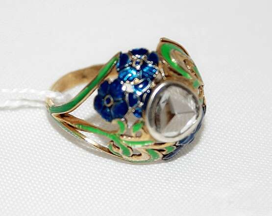 “Ring with diamond and enamel” - photo 1