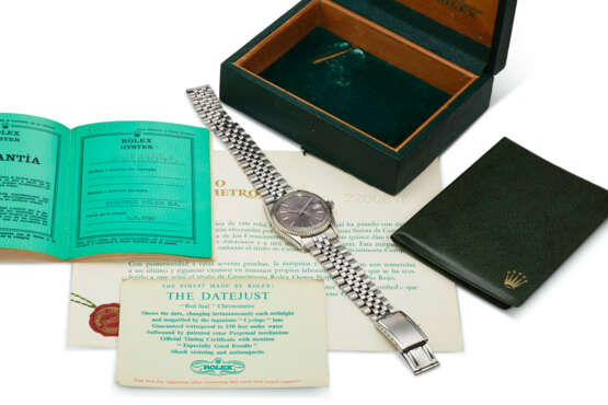 ROLEX, REF. 1601, DATEJUST, A FINE STEEL AND 18K WHITE GOLD WRISTWATCH WITH DATE - Foto 4