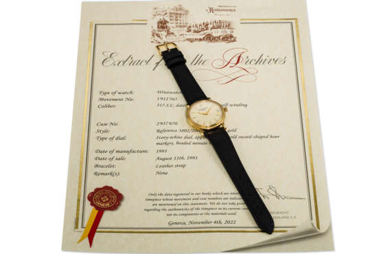 PATEK PHILIPPE, REF. 3802/200, CALATRAVA, A FINE 18K YELLOW GOLD WRISTWATCH WITH DATE - photo 4