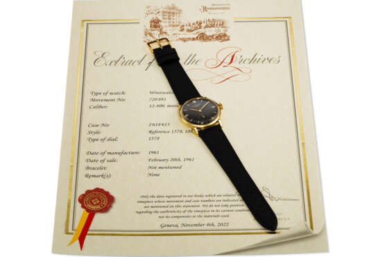 PATEK PHILIPPE, REF. 1578, CALATRAVA, A VERY FINE 18K YELLOW GOLD WRISTWATCH WITH SUBSIDIARY SECONDS - photo 4